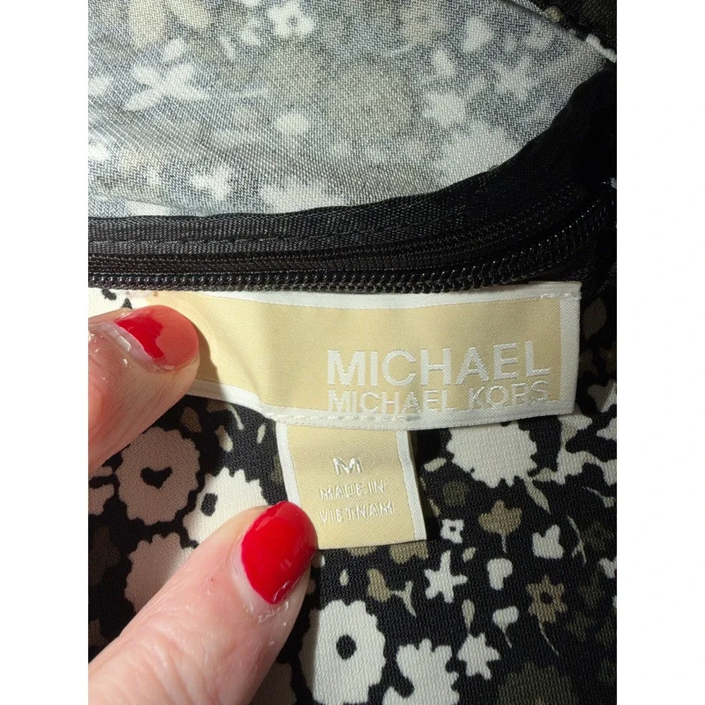 Michael‎ Kors Black Floral Spaghetti Strap Sundress Cottagecore Boho Dress Med